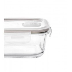 Pote 320ml 12x12x5,8 cm Hermético Quadrado Em Vidro Borossilicato Com Tampa